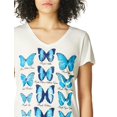 thumbnail image 3 of Hanes Womens Short Sleeve V-Neck Tee, S, Butterfly Collection/White, 3 of 3