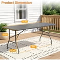 thumbnail image 3 of FDW 6 FT Outdoor Dining Table, Portable Plastic Table with Carrying Handle Perfect for Indoor, Outdoor, Party, Dining, Wedding, Events, Camping, Gray, 3 of 7