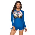 thumbnail image 4 of Coofit Two Piece Swimsuit Set Long Sleeve Sun Protection Rash Guard Wetsuit for Women, 4 of 9
