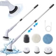 thumbnail image 1 of Cordless Electric Spin Scrubbers For Cleaning Shower With 6 Brush Heads, Electric Spin Scrubber Cordless Rechargeable With Adjustable Extension Power Shower Scrubber For Bathroom, Tub, Tile, Floor, 1 of 9