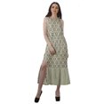 thumbnail image 1 of Moomaya Robe Imprimée Femme Fête Mariage Tenue de Fête Col Licou Robe Maxi en Rayonne, 1 of 4