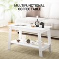 thumbnail image 3 of GloryStar Rectangular Coffee Table, Modern Farmhouse Style with 2-Tier Storage Shelf, Ideal Center Table for Living Room or Home Office, 3 of 8