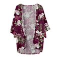 thumbnail image 4 of 2025 Cardigan Kimono à Manches Bouffantes à Imprimé Floral pour Femmes, Cardigan Ample pour Femmes, Cardigan d'Été Léger et Ample, Couvre-Maillot, Blouse Décontractée, Chandails et Cardigans pour Femme, 4 of 4
