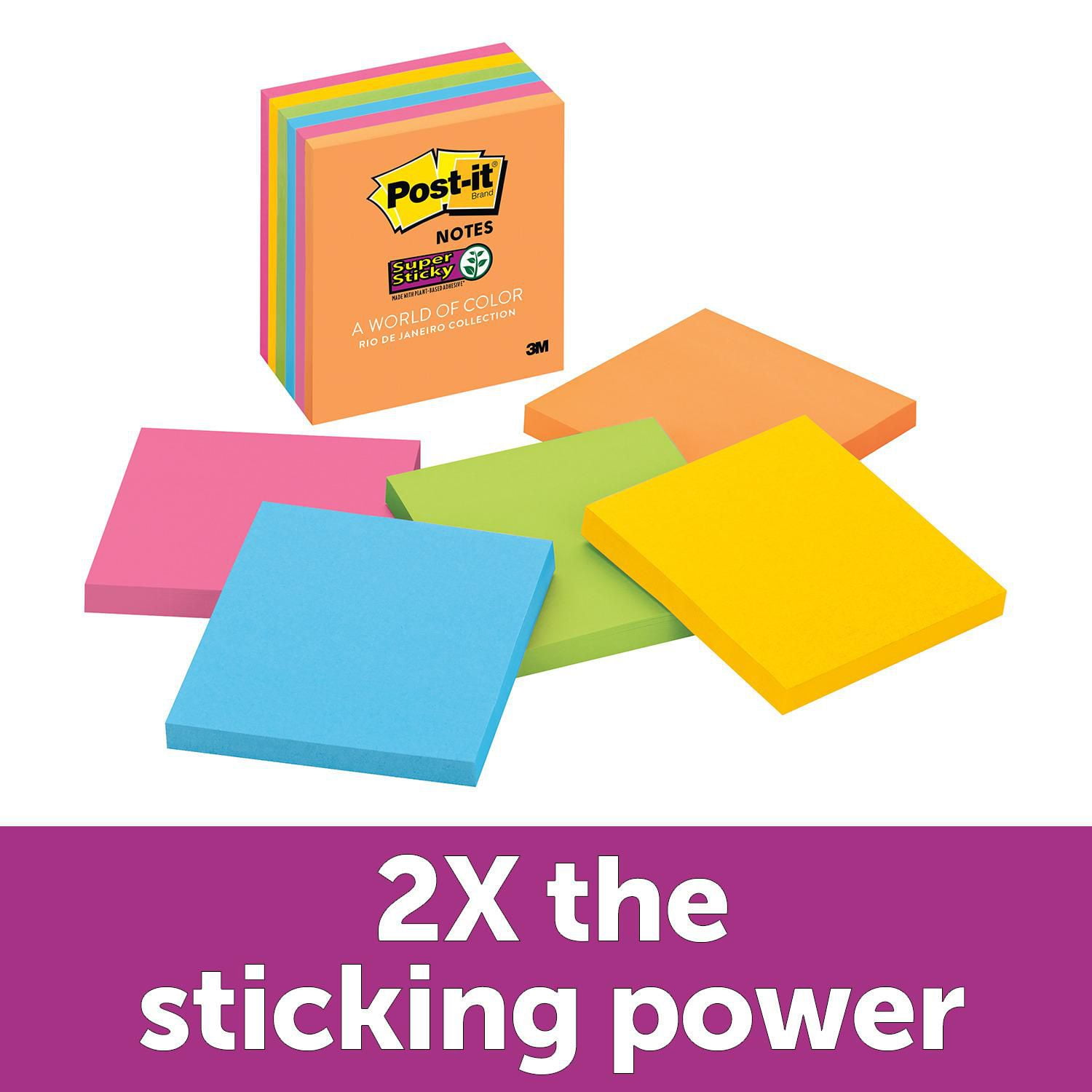 Post-it® Super Sticky Notes 654-5SSUC-C, Rio de Janeiro Collection