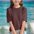 thumbnail image 3 of T-Shirts pour Filles Coupe Ample Col Rond Basique Blouses d'Été pour Enfants 6-14 Ans, 3 of 3
