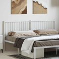 thumbnail image 1 of vidaXL Durable Metal Headboard for King Size Beds, Easy Assembly, Modern Style White, 1 of 5