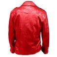 thumbnail image 3 of PEONAVET Mens Jacket Men's Solid Color Leather Jacket Fashionable Long Sleeved Hooded Leather Jacket, 3 of 7
