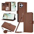 thumbnail image 1 of iPhone 17 Leather Wallet Case, Book Style Cover with Tab Closure, Brown, 1 of 6