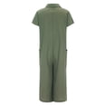 thumbnail image 4 of Combinaison Chemise en Coton et Lin pour Femmes, Couleur Unie, Décontractée, à Manches Courtes, Longueur Moyenne, 4 of 8
