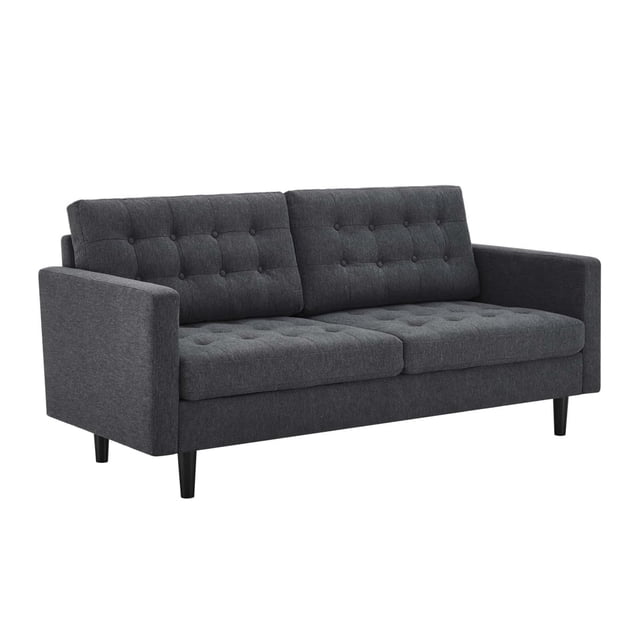 Modway Exalt Fabric Upholstered Tufted Sofa in Charcoal & Black