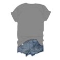 thumbnail image 3 of TSADFHJI T-Shirts pour Femmes Col en V Col Rond Imprimé Lettre Manches Courtes Col O T-Shirt Haut m Gris, 3 of 3
