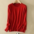 thumbnail image 3 of AherBiu Womens Long Sleeve Tops Basic Layer Top Tees Shirt Solid Color Crewneck Comfy Blouse, 3 of 3