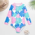 thumbnail image 2 of MIASHUI Girls One Piece Swimsuits Long Sleeve Zipper Bathing Suits Swimwear,Pink,12-24 Months, 2 of 4