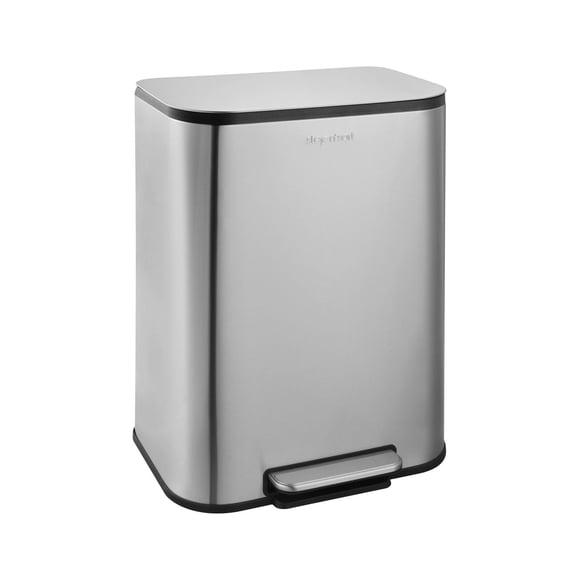 50L Stainless Steel Kitchen Trash Can – Step Pedal, Soft-Close Lid, Fingerprint Resistant, Removable Inner Bucket – Large Capacity Garbage Bin for Home & Office