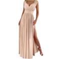 thumbnail image 1 of Pompotops Summer New Women's V-neck Single-Breasted Ruffled Leopard Print Casual Dress, 1 of 8
