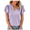 thumbnail image 1 of Birdeem Womens Spring and Summer Gold Lace Stitching V-Neck Solid Color Bottom T-Shirt Hollow Top, 1 of 8