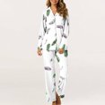 thumbnail image 4 of MeetoTime Pyjama d'Automne pour Femme, Ensemble 2 Pcs, Haut à Manches Longues Boutonné et Pantalon, Tenue de Nuit, 4 of 7