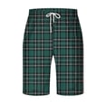 thumbnail image 3 of Diufon Men's Casual Shorts Spring Summer Wide Leg Loose Plaid Printed Elastic Waisted Drawstring Sport Shorts, 3 of 4