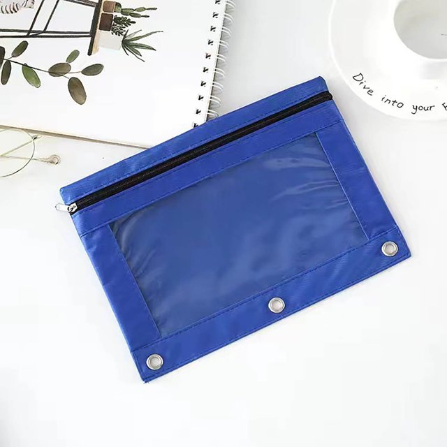 Fridja Classeur à Fermeture Éclair en PVC Transparent avec Trousse à Crayons, Couleurs Assorties