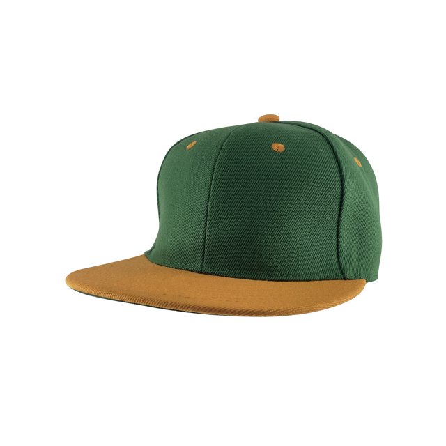 Top Headwear Flat Bill Adjustable Snapback Cap - Green/Rust