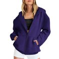 thumbnail image 2 of Timegard Sweat à Capuche Zippé pour Femmes Pull Automne Hiver Confortable Manches Longues avec Poches, 2 of 6