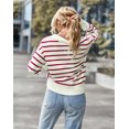 thumbnail image 4 of Chandail Rayé Printemps et Automne 2023 pour Femmes Doux Confortable Chaud Haut Décontracté pour Femmes, 4 of 5