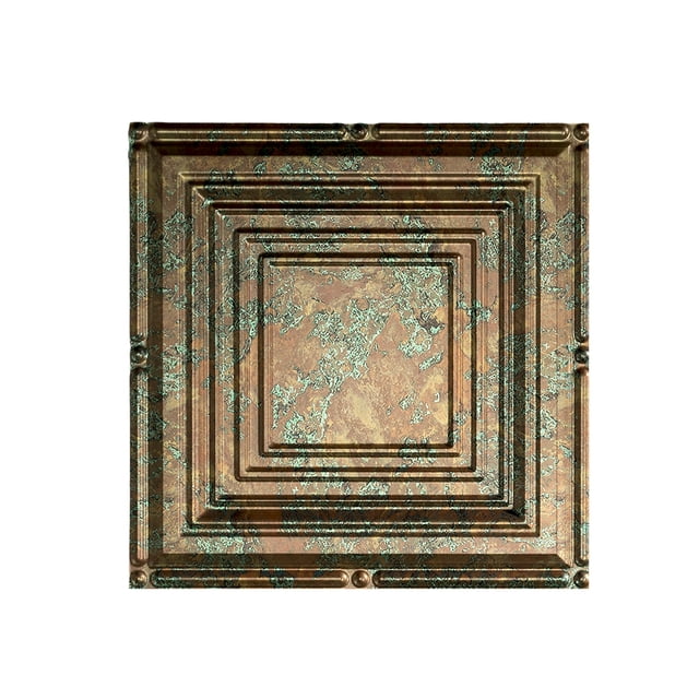 Fasade Easy Installation Portrait Copper Fantasy Glue Up Ceiling Tile/ Ceiling Panel (12" X 12" Sample)