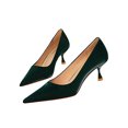 thumbnail image 2 of Woobling Womens Comfort Heels Work Comfort Pointed Toe Pumps Dress Shoes Green 5, 2 of 9