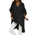 thumbnail image 1 of T-shirt à Manches Courtes Femmes Mode Été Décontracté en Vrac Col en V Manches Courtes Tops Solides Blouse, 1 of 6