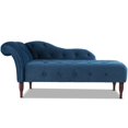 thumbnail image 1 of Samuel Chaise Longue Capitonnée à Accoudoirs Roulés Satin Sarcelle, 1 of 14