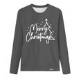 thumbnail image 4 of Timegard Womens Tops Merry Christmas Print Long Sleeve Crewneck Pullover Casual Loose Comfy Tops Fall, 4 of 4
