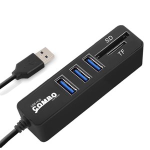 Yeacher JDL-HSD5 USB Hub Combo Splitter 3/6 Ports Facultatif USB 2.0 Haute vitesse Mini 2 Dans 1 TF Lecteur de cartes pour ordinateur portable