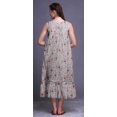 thumbnail image 4 of Bimba Chemises de Nuit en Coton Gris Pâle à Imprimé Tribal Feuilles pour Femmes, Robe Sans Manches, Tenue de Nuit, Robe Maxi, Très Grand, 4 of 6