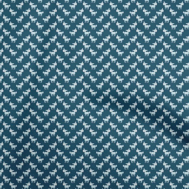 oneOone Rayon Teal Blue Fabric Animal Sewing Craft Projects Fabric Prints By Yard 56 Inch Wide