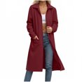 thumbnail image 4 of JGGSPWM Cardigan Long Décontracté pour Femmes 2025 Manteaux d'Hiver Veste d'Automne Col Rabattu Poche Fermeture Éclair Manteau d'Extérieur Rouge m, 4 of 6