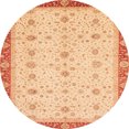 thumbnail image 1 of Ahgly Company Tapis d'Intérieur Ronds Abstraits Orientaux Orange, 5 Pieds Rond, 1 of 6