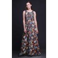 thumbnail image 3 of Bimba Floral Ladies Round Neck Sleeveless Long Tank Casual Maxi PrintDress-Large, 3 of 6