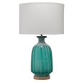 thumbnail image 1 of Benzara BM241128 Table Lamp with Frosted Glass Body & Fabric Shade, Green, 1 of 5