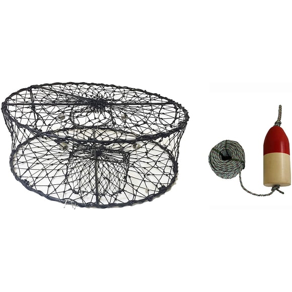Piège à Crabe Pliable avec Flotteurs Rouges/blancs de 11 Pouces