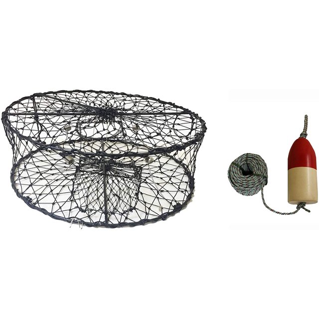 Piège à Crabe Pliable avec Flotteurs Rouges/blancs de 11 Pouces