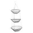 thumbnail image 1 of Hanging Fruit Baskets for Kitchen Storage Tools Three-Layer Fruit Hanging Basket Hollow Fruit Three-Layer Hanging Basket Household Folding Storage Iron Hanging Basket, 1 of 4