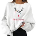 thumbnail image 1 of 2025 Chandails de Noël pour Femmes, Chandail à Fermeture Éclair avec Lapin des Fêtes, Imprimé Graphique Amusant, Couleur, Court, Col Rond, Manches Longues, Blouse, Haut, 1 of 6