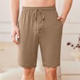 thumbnail image 4 of yoeyez Mens Athletic Shorts 7 Inch Inseam,Men's Solid Color Elastic Waist Button Shorts Casual Beach Shorts Summer Shorts Breathable Daily Basic Pants With Pockets Khaki,XL, 4 of 6