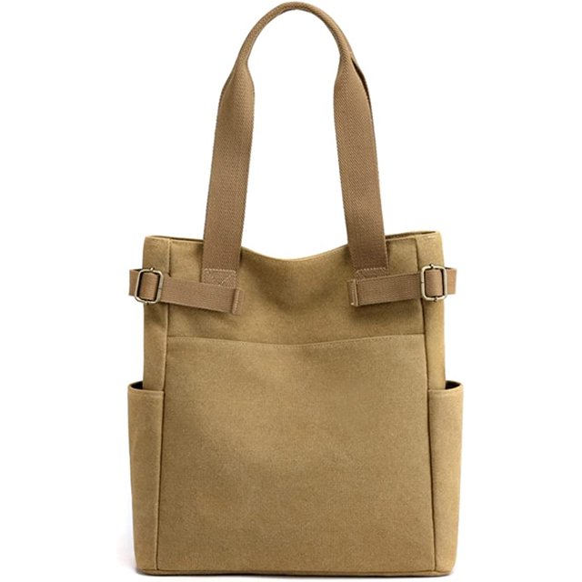 LinYooLi Sac à Main Rétro en Toile Hobo pour Femmes Hommes Adolescents Multipoche Grand Sac à Bandoulière