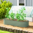 thumbnail image 2 of Outsunny Galvanized Raised Garden Bed Planter Box, 4.9 x 2 x 1ft, Green, 2 of 10