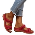 thumbnail image 3 of Kcodviy Women Summer Solid Color Low Heel Sandals for Women Slip on Casual Open Heeled Sandals for Women Toe Wedges Soft Bottom Sandals Women Rubber Breathable Slippers Shoes Sandals, 3 of 6