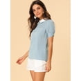 thumbnail image 4 of INSPIRE CHIC Women's Peter Pan Collar Puff Short Sleeve Tops, 4 of 6