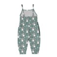 thumbnail image 4 of EGNMCR Rompers for Kids Toddler Baby Girl Jumpsuits Summer Printing Strap Romper Pants With Pockets Kid Rompers, 4 of 4