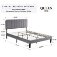 thumbnail image 2 of VECELO Queen Size Upholstered Beds, Modern Platform Bed Frame with Adjustable Headboard, Wooden Slats Support/No Box Spring Needed, Dark Grey, 2 of 8