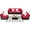 Red, variant on Costway 6PCS Patio Rattan Furniture Set Cushioned Sofa Coffee Table Navy